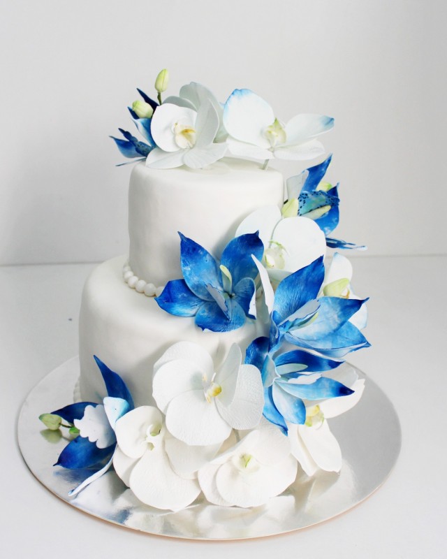 Синие свадебные торты, купить под заказ в бело синем цвете - CakesClub - Страница 2