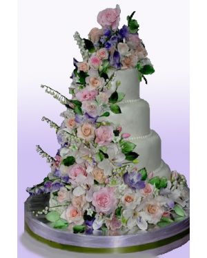 Свадебный тортЦветочный каскад
